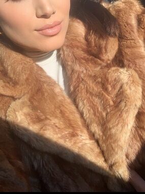 Vintage Brown Faux Fur Coat